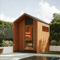 Sauna extérieur de luxe à toit en pente, insonorisé, pour 4 personnes, avec panneau de commande interne, garantie 1 an, best-seller
