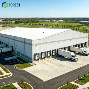 Weatherproof Structural Steel Frame Commercial Storage Warehouse Wide Span Prefabricated Commercial Cargo <b>Hub</b> Depot - Product Image 1