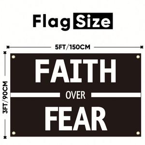 Tapiz Decorativo de Pared con Diseño de Fe Sobre el Miedo, 3x5 pies, para Habitación, Dormitorio Universitario, Sala de Estar - Product Image 2