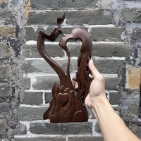 Figurine en bois de couple s'embrassant, statue abstraite de l'amour romantique, décoration d'anniversaire, de la Saint-Valentin ou de mariage pour femmes