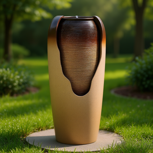 Fuente de agua para exteriores estilo jarra esmaltada de 30.71 pulgadas color café piedra modelo D0100XU6D1V - Product Image 2