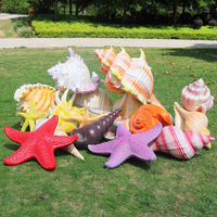 Grande sculpture artisanale en résine, thème océan, coquillages et conques, pour la décoration d'aquariums (coraux, dauphins, requins)