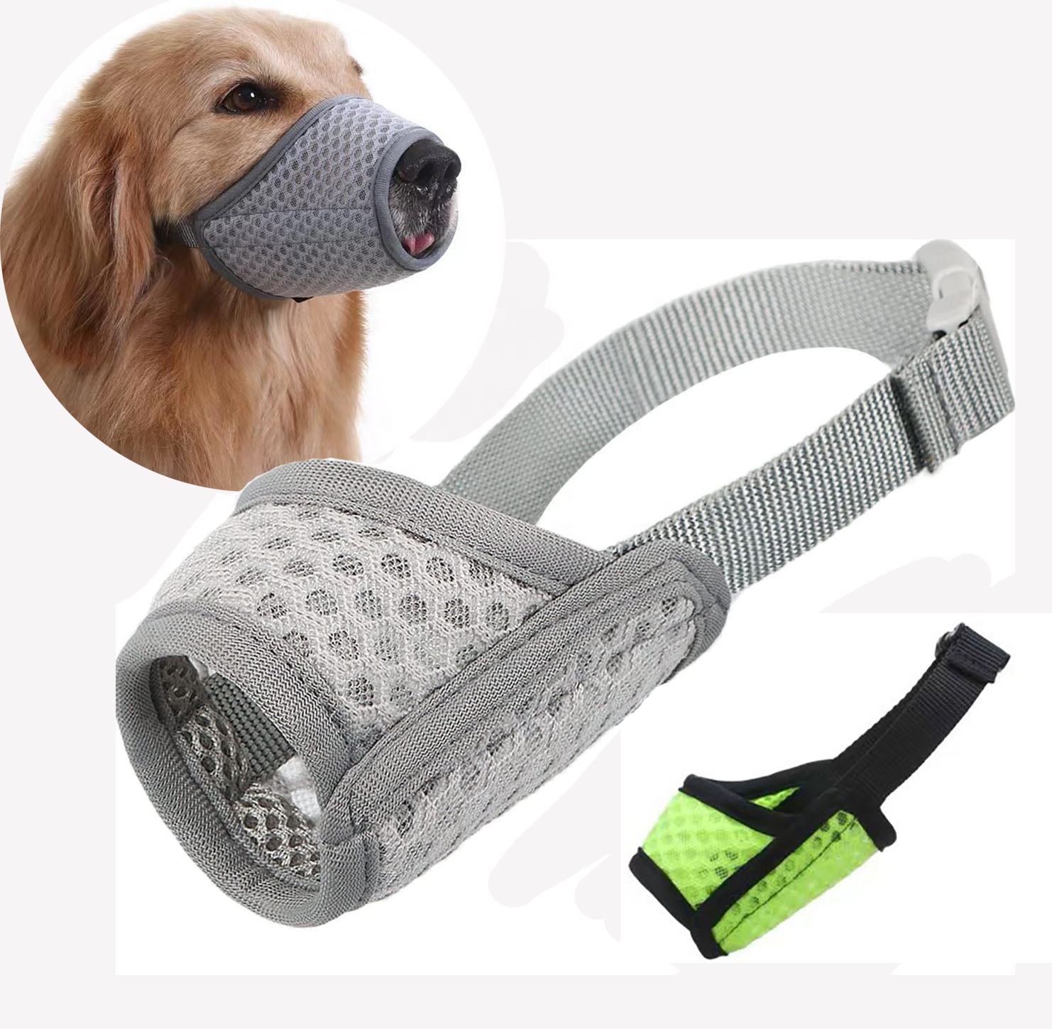 New Design Pet Training Product Nylon Breathable Mesh Dog Muzzle