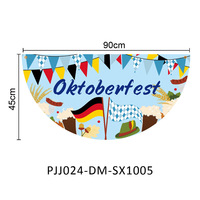 Nouveau drapeau allemand de l'Oktoberfest, bleu et blanc à carreaux, en forme d'éventail, avec deux motifs de lions, en polyester, drapeau décoratif bavarois pour fête