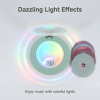 Jouet enregistreur CD en bois avec 5 disques, lumière LED et son, facile à utiliser, inspiration musicale, jouet éducatif précoce pour enfants européens