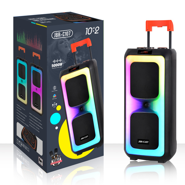 Jbr 10inch Portable KTV DJ Speaker for Bluetooth Wireless Microphone for Outdoor Party Square Dance Waterproof Trolley AC/DC