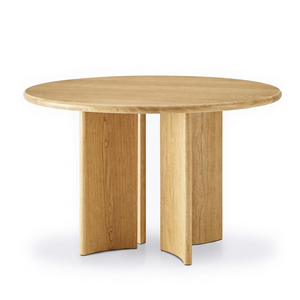 ARDENA Modern Wooden <b>Round</b> Dining <b>Table</b> Set for Home Apartment Farmhouse Hotel School Office Building Park - Product Image 1