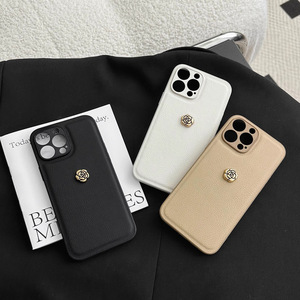 เคสโทรศัพท์หนังเทียมลายดอกคามีเลียลิ้นจี่ยอดนิยมสำหรับ iPhone 15 <span class=keywords><strong>14</strong></span> 13 <span class=keywords><strong>PRO</strong></span> <span class=keywords><strong>MAX</strong></span> - Product Image 1