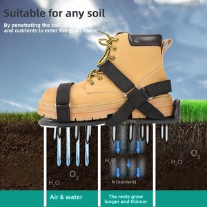 Zapatos Aireadores de Césped Azules Nuevos con Clavos para Tierra y Herramienta de Jardín con Pala Pequeña para Jardín Inflable - Product Image 4