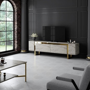 <span class=keywords><strong>TV</strong></span> di lusso moderno Stand per la casa soggiorno mobili <span class=keywords><strong>Tv</strong></span> Cabinet con gamba in <span class=keywords><strong>metallo</strong></span> e pannello di legno armadio di stoccaggio - Product Image 2