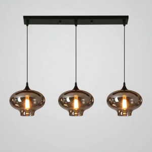 Luce all'ingrosso del pendente della sfera di vetro del ristorante della cucina singola lampada a sospensione nera lampadario in vetro del ristorante cromato - Product Image 6