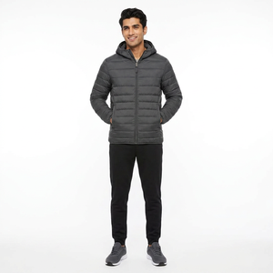 High Performance Winter Canvas Puffer <b>Jacket</b> <b>Men</b> Anti-Bacterial Quick Dry <b>Long</b> Sleeves Stand Collar Front Logo High Quality - Product Image 1