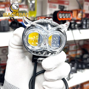 BAOBAO FRGB Hibou Mini LED Antibrouillard Blanc Jaune Double Couleur Moto Lumières En Aluminium Métal Phare Ampoule pour Moteur pour Vélo - Product Image 1