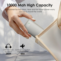 Câble de charge 2-en-1 à conception directe d'usine, chargeur portable LED de type C, banque d'alimentation haute capacité 10000mAh pour téléphone en extérieur