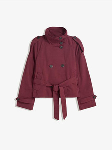 Loveda <span class=keywords><strong>Trench</strong></span> Corto da <span class=keywords><strong>Donna</strong></span> Stile Retrò con Risvolto, Doppiopetto, Cintura e Maniche Lunghe Versatile - Product Image 5
