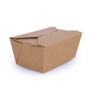 Personalizado desechable de papel de kraft de embalaje de comida rápida para llevar a caja