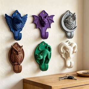 Crochet mural décoratif en forme d'animal imprimé en 3D, support mural fantaisie pour animaux sauvages, pour entrée, rangement de clés, sacs et serviettes, décoration murale artistique - Product Image 2