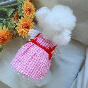 Produsen pakaian hewan peliharaan rok anjing kecil musim semi dan musim panas rok <span class=keywords><strong>Tartan</strong></span> pakaian anjing - Product Image 3