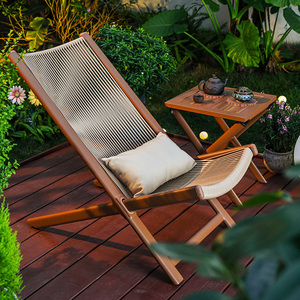 Set di Mobili <span class=keywords><strong>da</strong></span> <span class=keywords><strong>Esterno</strong></span> in Rattan Pieghevole Moderno <span class=keywords><strong>con</strong></span> <span class=keywords><strong>Tavolino</strong></span> e Due <span class=keywords><strong>Sedie</strong></span> a Sdraio per Balcone/Cortile - Product Image 2