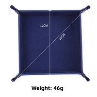 Plateau carré pliable en cuir PU |   Boîte de rangement pliable avec doublure en velours |   Organisateur de dés de jeu de table et de rangements pour articles divers d'entrée