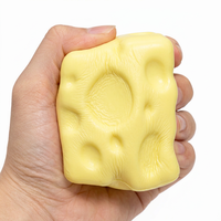 Jouets sensoriels anti-stress en mousse PU en forme de bloc de fromage, à remontée lente, super doux, à texture croquante, à rebond lent, pour ASMR