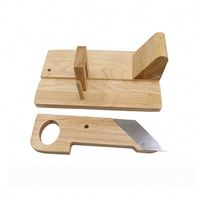Cuisine Guillotine Saucisson en bois trancheuse à viande Rectangle réutilisable en caoutchouc trancheuse à saucisse en bois