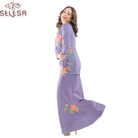 Hotsale Elegan Afrika Pakaian Lengan Panjang Floral Muslim Musim Panas Gaun Baju Wanita dengan Gaun Pesta Wanita
