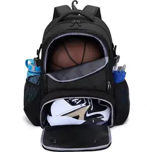 男性用シューズコンパートメントバレーボールサッカーバスケットボールバッグ付きカスタムジムスポーツバッグ