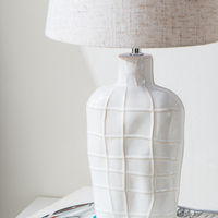 Lampe de table en céramique moderne et simple, abat-jour en tissu, lampe de lecture LED pour la décoration de la maison, lampe de bureau