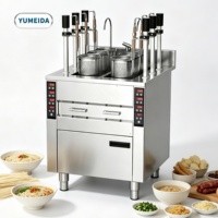 Olla Eléctrica Automática para Cocinar Fideos con Elevación, Máquina de Cocinar Fideos de 3, 6 o 9 Cabezas, Olla para Fideos Eléctrica/a Gas, Equipo de Cocina