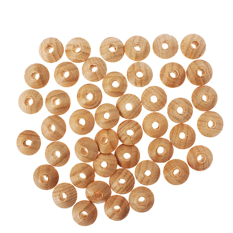 Perles de lentilles en bois 13mm, écologique, facile à fabriquer des bijoux, vente en gros, pièces