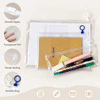 Carpeta de almacenamiento de papelería, bolsa con cremallera de PVC, bolsa para documentos A4 A5 A6, carpeta con cremallera, suministros escolares y de oficina, bolsa de plástico con cremallera