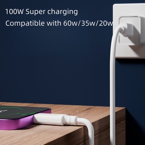 Câble <span class=keywords><strong>de</strong></span> charge rapide USB 2.0 C vers C DFX 100W 5A, 2M, conducteur en cuivre pur PVC, puce E-Marker, 480 Mbps pour iPhone/Android, MacBook, ordinateur portable - Product Image 4