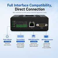 Convertidor Industrial de 1 Puerto RS232 RS422 RS485 a Ethernet 100M, Servidor Serial para Riel DIN con DB9 y Modbus TCP