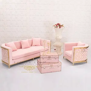 舒适粉色天鹅绒新款设计阿丽斯家庭豪华家具沙发套装