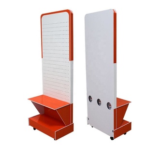 Tùy chỉnh fanghua sản phẩm Kệ hiển thị giá sàn các tông sóng hiển thị đứng với <span class=keywords><strong>Hooks</strong></span> cho tóc phụ kiện cửa hàng - Product Image 2