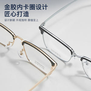 กรอบแว่นตาโลหะพรีเมียมสำหรับผู้ชาย ทรงสี่เหลี่ยมเต็มกรอบ รุ่น 8073 ดีไซน์อัลลอยด์สวมใส่สบาย ผลิตที่ตานหยาง - Product Image 3