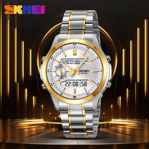 <span class=keywords><strong>SKMEI</strong></span> 2284 mode hommes double bande d'acier montre lumineux multifonctionnel analogique affaires électronique pointeur alliage montres - Product Image 3