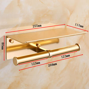 Porte-rouleau de papier toilette double en fer moderne, support de mouchoirs pour téléphone portable extensible - Product Image 6