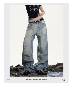 I <span class=keywords><strong>Jeans</strong></span> <span class=keywords><strong>larghi</strong></span> da donna della migliore ragazza indossano pantaloni in Denim <span class=keywords><strong>larghi</strong></span> a vita media elastici - Product Image 4