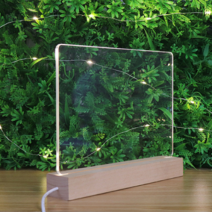 Lampe de <span class=keywords><strong>nuit</strong></span> créative personnalisée Bases de lampe en bois de plexiglas Acrylique transparent Lampe de vacances pour le bricolage - Product Image 2