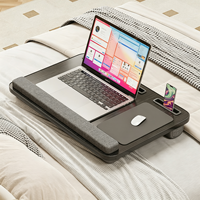Bureau d'ordinateur portable assemblé durable avec étagère pour utilisation au lit, table d'étude compacte pour chambre, balcon, dortoirs ou hôtels