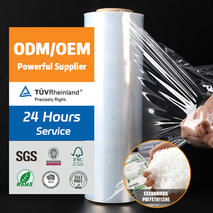 50cm * 250m * 22um LLDPE 플라스틱 필름 스트레치 포장 팔레트 랩 스트레치 점보 롤 스트레치 필름