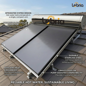 <span class=keywords><strong>Chauffe</strong></span>-<span class=keywords><strong>eau</strong></span> solaire <span class=keywords><strong>plat</strong></span> pressurisé durable Lebria avec réservoir en acier inoxydable résistant à la corrosion pour utilisation en extérieur - Product Image 1
