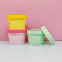 Pots cosmétiques en plastique PP colorés et givrés à couvercle vissé, vides, pour crème glacée, gommage corporel, beurre, argile faciale, 100g, 200g, 250g