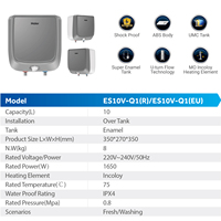 Nuevo Diseño, Calentador de Agua Eléctrico de 10L, 12V, 1650W, 220V, para Hogares, Almacenamiento Instantáneo