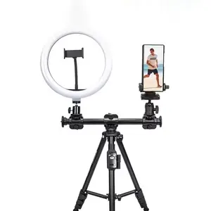 VCT-6109 Tripod Horizontal 1.5M, dengan Remote kontrol 30M kamera DSLR Video ponsel Tripod lengan ekstensi untuk streaming langsung