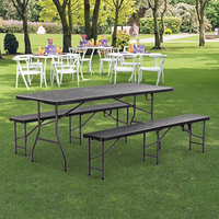 Table à chevalets moderne en plastique pliable portable pour jardin pique-nique banquet cuisine villa hôtel hôpital entrée