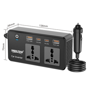 Điện áp cao biến tần 200W kép USB xe Adapter 50Hz xe điện biến tần DC 12V để AC 220V - Product Image 4