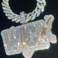 Pendant Necklace Necklaces Custom Pass Diamond Tester Hip Hop Vvs Moissanite Pendant Charm Necklace Iced Out 925 Silver Letter Name Pendant 18k Men Jewelry